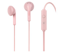 Auriculares tipo botón QILIVE Q1666 con cable, micrófono, color rosa.