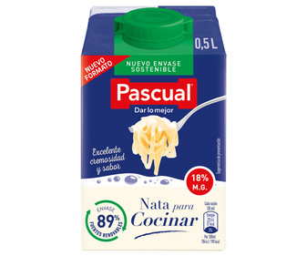 Nata líquida para cocinar (18% materia grasa) PASCUAL 500 ml. Nata líquida para cocinar (18% materia grasa) PASCUAL 500 ml.