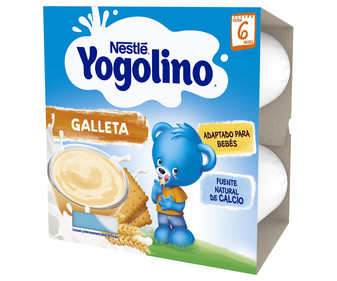Postre lácteo de natillas con galleta especial para niños desde 6 meses YOGOLINO de Nestlé 4 x 100 g. Postre lácteo de natillas con galleta especial para niños desde 6 meses YOGOLINO de Nestlé 4 x 100 g.