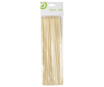 Brochetas de madera de 30cm., 50 unidades, PRODUCTO ECONÓMICO ALCAMPO.