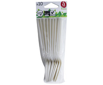 Cucharas desechables de CPLA, material compostable, 10 unidades, ACTUEL. Cucharas desechables de CPLA, material compostable, 10 unidades, ACTUEL.