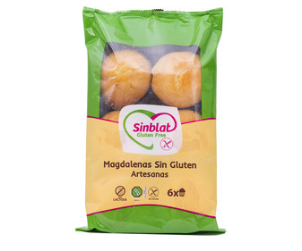 Magdalenas artesanas sin gluten SINBLAT, 6 uds 300 g. Magdalenas artesanas sin gluten SINBLAT, 6 uds 300 g.