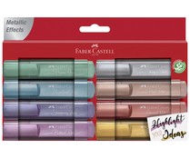 Pack de 8 subrayadores de colores metálicos, FABER CASTELL.