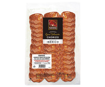 Chorizo con carne de cerdo ibérico, sin gluten y cortado en lonchas NAVIDUL Gran selección 100 g.
