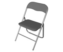 Silla plegable de pvc de color gris con tubo de 22 milímetros, DECORACIÓN.