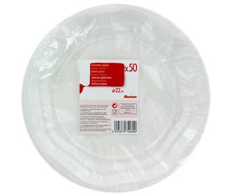 Platos desechables llanos blancos, 22 centímetros PRODUCTO ALCAMPO 50 unidades. Platos desechables llanos blancos, 22 centímetros PRODUCTO ALCAMPO 50 unidades.