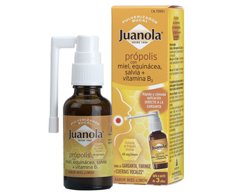Pulverizador bucal para la garganta, faringe y cuerdas vocales con sabor miel-limón JUANOLA 30 ml. Pulverizador bucal para la garganta, faringe y cuerdas vocales con sabor miel-limón JUANOLA 30 ml.