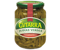Judías verdes finas cortadas en tiras GVTARRA frasco de 350 g.
