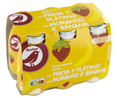 Yogur líquido para beber con fresa y plátano PRODUCTO ALCAMPO 6 x 100 g.