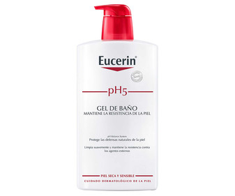 Gel para ducha o baño, especial pieles secas y sensibles EUCERIN pH5 1 l.