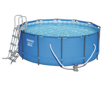 Piscina tubular con estructura metálica 3,66x1,22 m. con depuradora 2.006 litros/hora, escalera y cobertor, BESTWAY.
