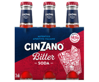 Bitter soda (típico aperitivo Italiano CINZANO 3 x 20 cl. Bitter soda (típico aperitivo Italiano CINZANO 3 x 20 cl.