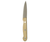 Cuchillo de cocina pelador con hoja de acero inoxidable de 9cm. y mango de madera, ACTUEL.