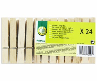 Pinzas de madera para tender la ropa PRODUCTO ECONÓMICO ALCAMPO 24 unidades. Pinzas de madera para tender la ropa PRODUCTO ECONÓMICO ALCAMPO 24 unidades.