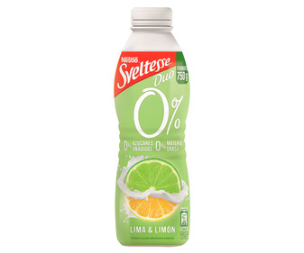 Yogur líquido desnatado (0% materia grasas) sin azúcares añadidos y con lima y limón SVELTESSE Duo 0% 750 g. Yogur líquido desnatado (0% materia grasas) sin azúcares añadidos y con lima y limón SVELTESSE Duo 0% 750 g.