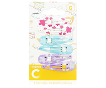 Pinza rectangular para cabello con diseño infantil COSMIA 6 uds.