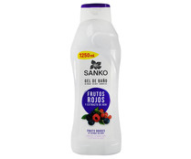 Gel de baño o ducha con extracto de frutos rojos y Acai SANKO 1250 ml.