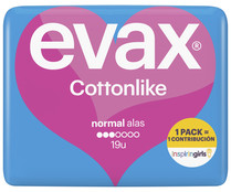 Compresas normal con alas EVAX Cottonlike 19 uds.