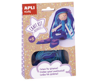 Mini kit de manualidades para hacer tu sirena azul, APLI. Mini kit de manualidades para hacer tu sirena azul, APLI.