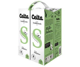 Leche semidesnatada de vaca con bienestar animal garantizado CELTA 4 x 1.5 l. Leche semidesnatada de vaca con bienestar animal garantizado CELTA 4 x 1.5 l.
