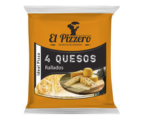 Queso rallado 4 quesos EL PIZZERO Bolsa de 200g.