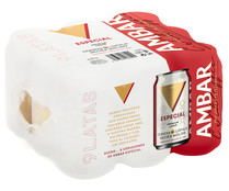 Cerveza rubia AMBAR ESPECIALlpack de 9 latas de 33 centil&iacute;tros