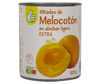 Mitades de melocotón en almíbar PRODUCTO ECONÓMICO ALCAMPO 480 g. peso neto escurrido