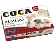 Conserva de almejas Japónicas  al natural 16/22 piezas CUCA 65 g.