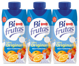Leche con zumo de frutas mediterráneas y 0% materia grasa BIFRUTAS de Pascual 3 x 330 ml. Leche con zumo de frutas mediterráneas y 0% materia grasa BIFRUTAS de Pascual 3 x 330 ml.