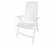 Silla Rio Rattan con 5 posiciones ajustables, 67 x 60 x 107 cm, blanco, PLASTICOS JOLUCE.