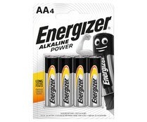 Pack de 4 pilas alcalinas AA, LR06, 1,5V, ENERGIZER Power.