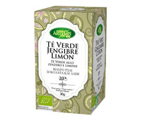 Té verde jengibre limón ecológico ARTEMIS 20 sobres 30 uds.