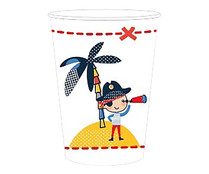 Pack de 10 vasos desechables, modelo de pirata, 25cl, ACTUEL.