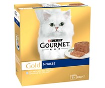 Comida para gatos húmeda a base de mousse de pescado GOURMET 8 uds. de 85 g.