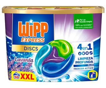 Detergente en cápsulas con aroma a lavanda WIPP EXPRESS 50 dosis Detergente en cápsulas con aroma a lavanda WIPP EXPRESS 50 dosis