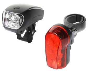 Kit Basic de alumbrado para bicicletas, luz blanca y roja CUP'S ALCAMPO. Kit Basic de alumbrado para bicicletas, luz blanca y roja CUP'S ALCAMPO.