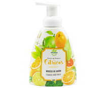 Jabón de manos en textura mousse con mezcla de cítricos BECASAN NATURE 500 ml.