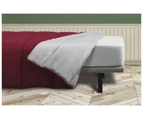 Relleno nódico de fibra reciclada bicolor revesible para cama de 150cm, 300g/m², SAVEL, color granate/perla.