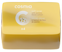 Pastilla de jabón de tocador con extracto de flor de jazmín COSMIA 4 x 90 g.