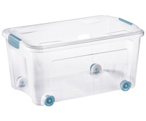 Caja de ordenación transparente con ruedas, capacidad de 43 litros, ACTUEL