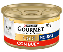 Comida para gatos húmeda, Mousse de Buey GOURMET tarrina 85 g.