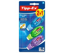 Lote de 3 cintas correctoras con tapa protectora y medidas 8 m x 5 mm TIPP-EX Microtape.