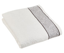 Toalla de ducha sostenible, 80% algodón 20% poliéster reciclado, densidad de 450g/m², color blanco, ACTUEL.