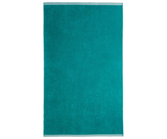 Toalla de playa velour color verde con borde en contraste, 100% algodón, 360g/m², 90x160cm. ACTUEL. Toalla de playa velour color verde con borde en contraste, 100% algodón, 360g/m², 90x160cm. ACTUEL.