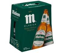 Cervezas de sabor suave y aromas ligeramente afrutado MAHOU pack de 6 botellas de 25 cl.