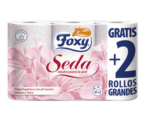 Papel higiénico, neutro para la piel FOXY Seda 4 + 2 olllos