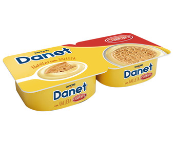 Natillas de vainilla con galleta Maria DANET de Danone 2 x 120 g. Natillas de vainilla con galleta Maria DANET de Danone 2 x 120 g.