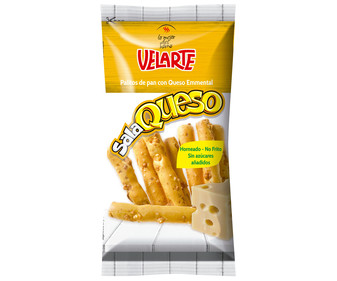 Palitos de pan con queso Emmental VELARTE SALAQUESO 65 g. Palitos de pan con queso Emmental VELARTE SALAQUESO 65 g.