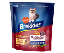 Alimento para gatos con pollo, pavo, verduras y cereales, BREKKIES 900 g.