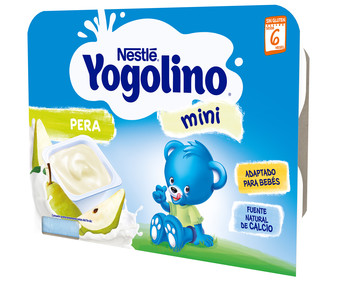 Postre lácteo de pera, adaptado para bebés, a partir de 6 meses YOGOLINO Mini de Nestlé 6 x 60 g. Postre lácteo de pera, adaptado para bebés, a partir de 6 meses YOGOLINO Mini de Nestlé 6 x 60 g.